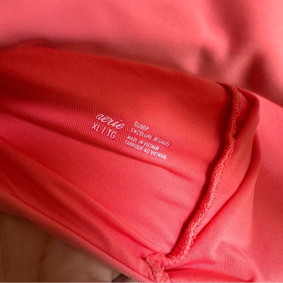 NWT Aerie American Eagle Scoop Bikini Top Coral Size Large Extra Large - Picture 4 of 8